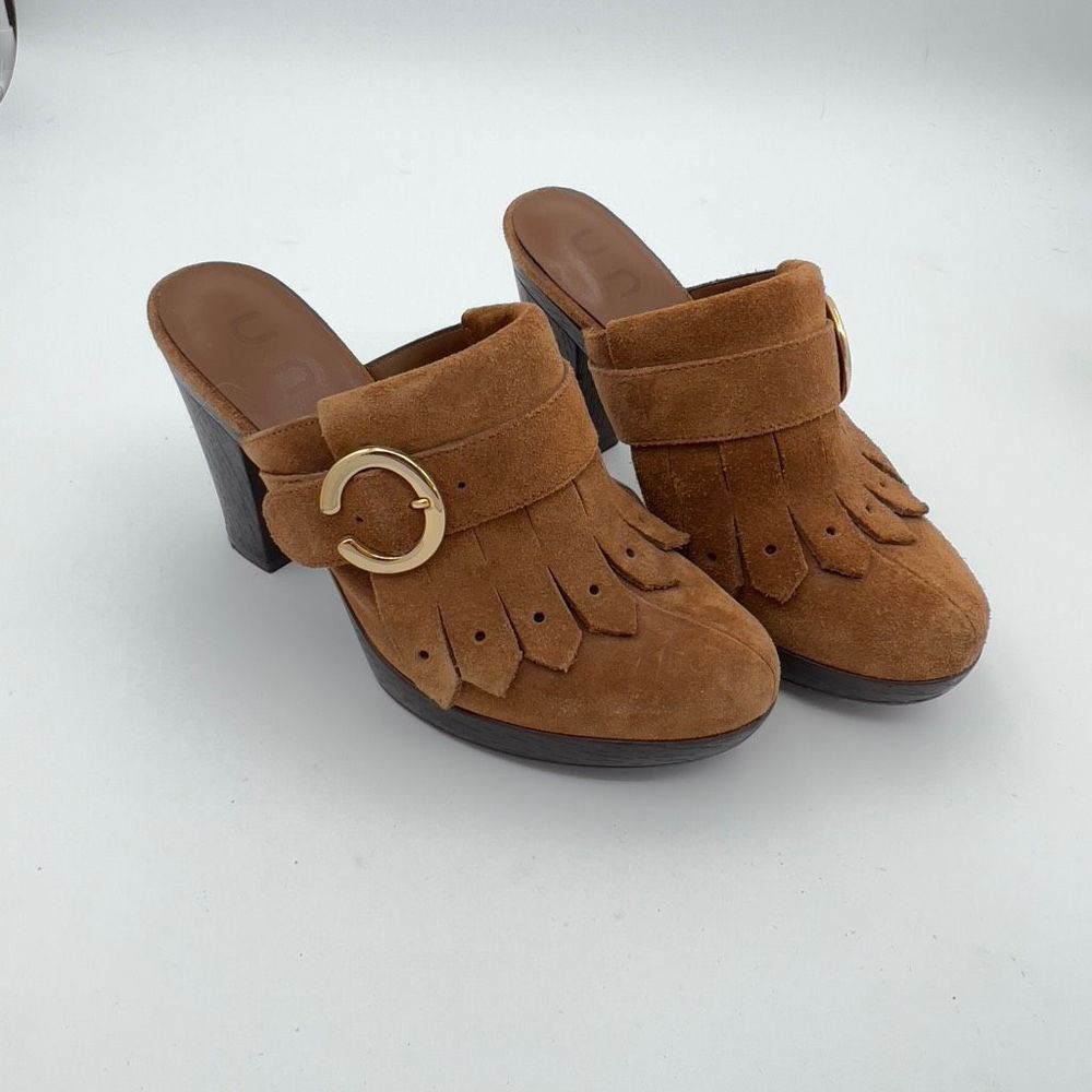 UNISA CLOG HEELS WOMEN’s 6.5 Camel Brown Western - Picture 8 of 8
